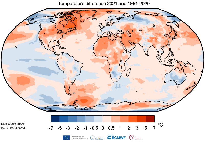 Copernicus heat map 2021
