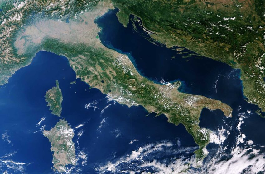 Italy and the Mediterranean, image captured by Copernicus Sentinel-3A on 28 September 2016